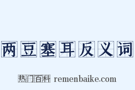 两豆塞耳反义词是什么意思的图片